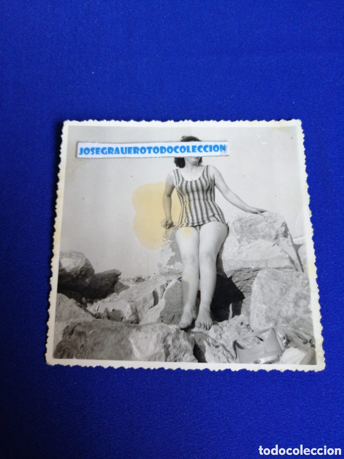 Alte Fotografie: MODELO EN BA&Ntilde;ADOR FOTOGRAF&Iacute;A ANTIGUA