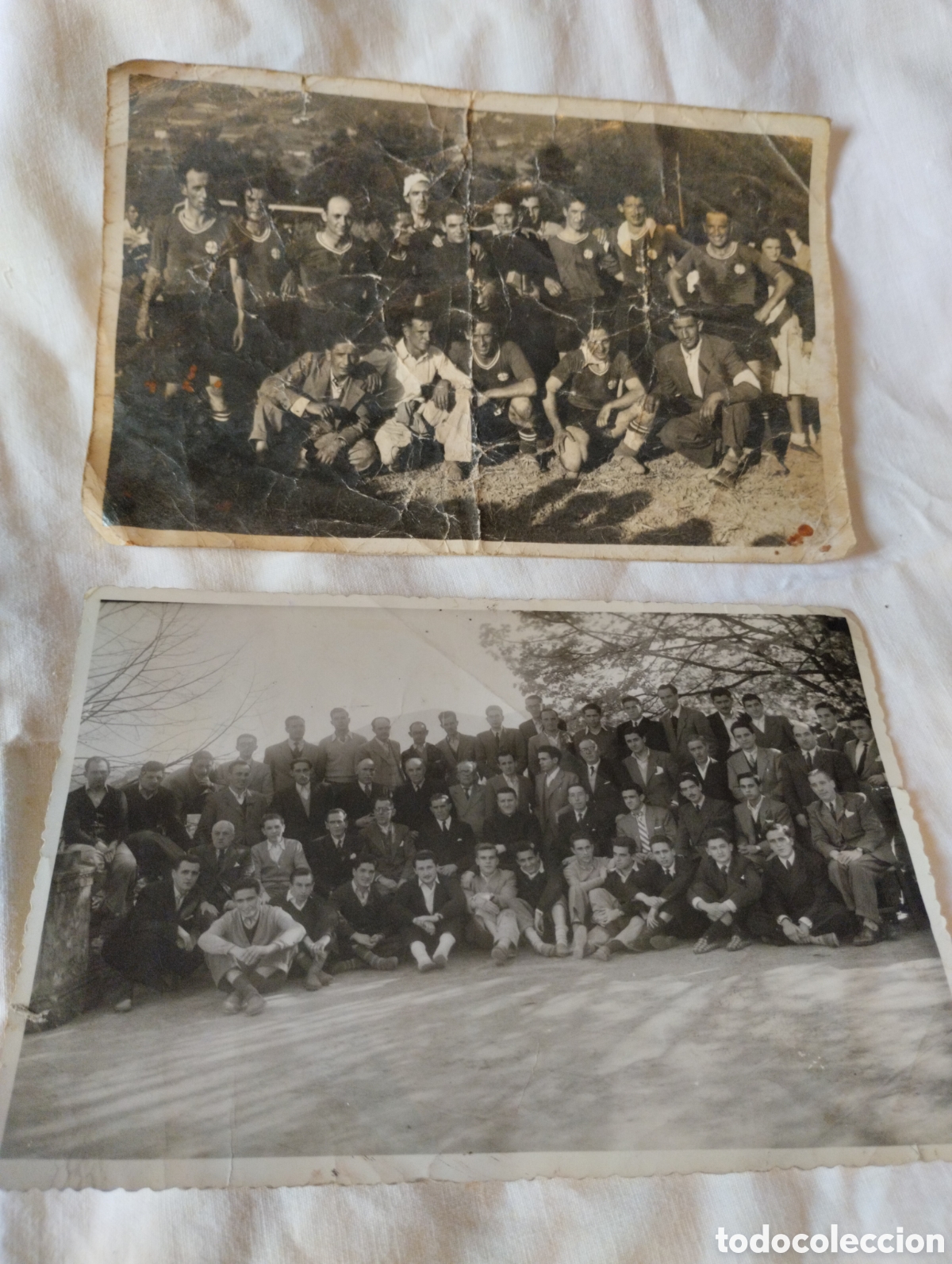 Fotografia antica: 1949.2 FOTOS. CASA DE EJERCICIOS BEGO&Ntilde;A(BIZKAIA) + EQUIPO FUTBOL. MEDIDAS 17x12