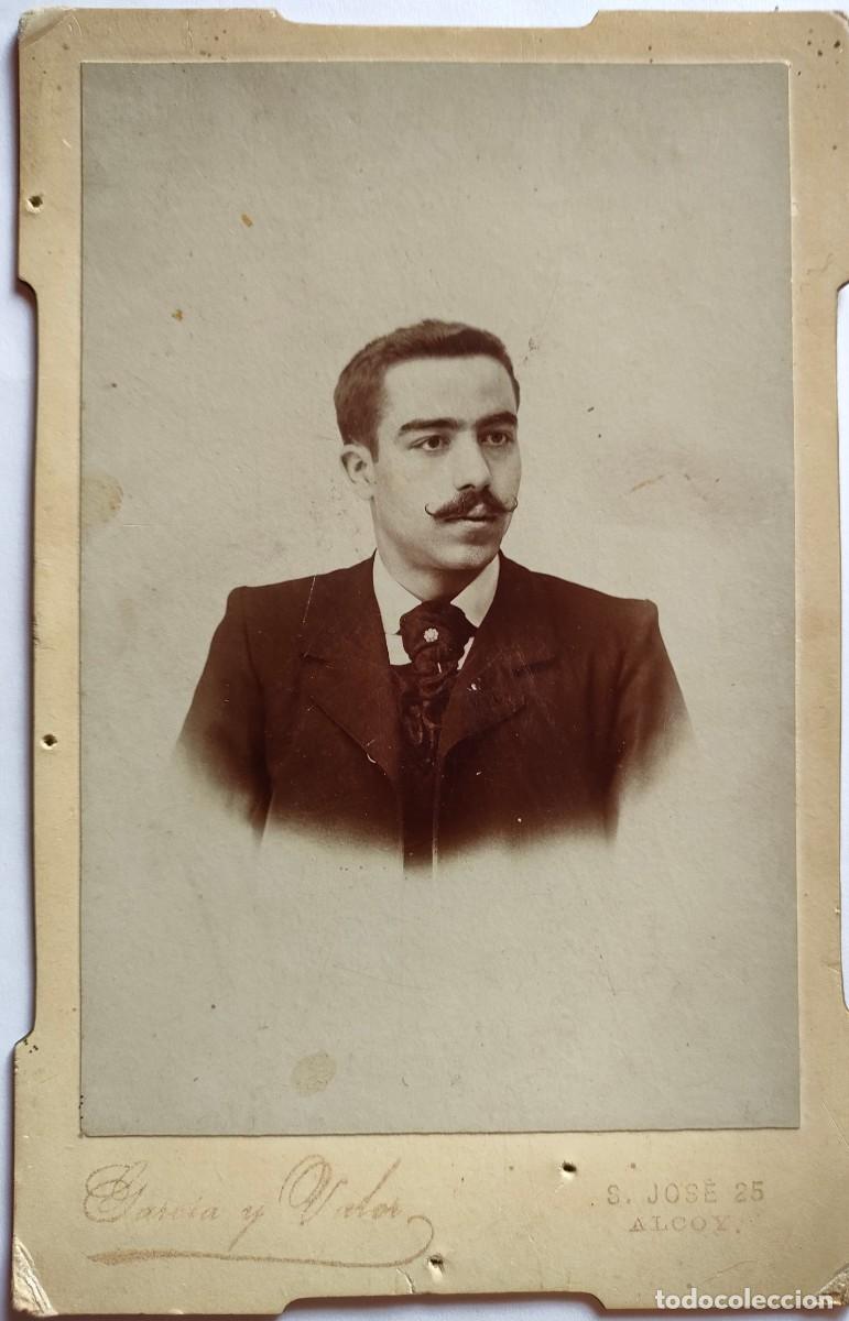 Fotografia antiga: ALCOY FOTOGRAFO GARCIA Y VALOR TAMA&Ntilde;O 10,5 X 16 CM.