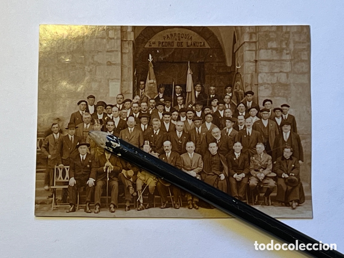 Fotograf&iacute;a antigua: LLODIO (&Aacute;lava) Fotograf&iacute;a Sociedad Civil y Militares. Parroquia de San Pedro de Lamuza&hellip; (a.1929)