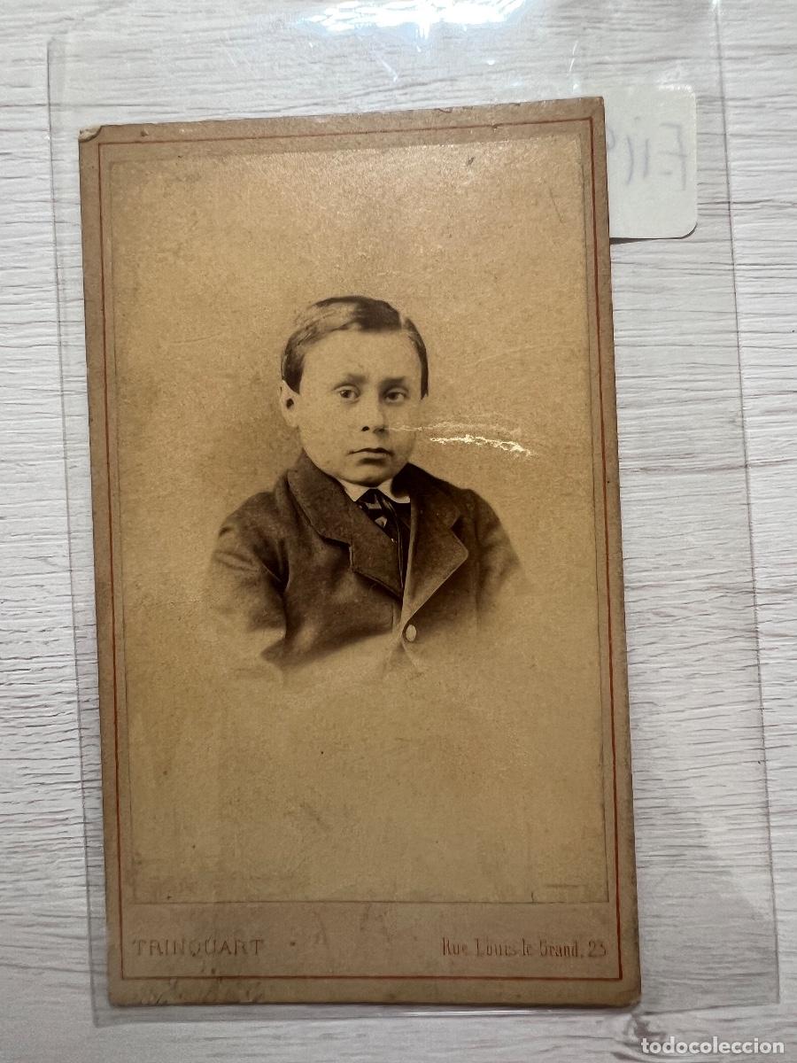 Alte Fotografie: CARTES DE VISITE. PHOTOGRAPHIE TRINQUART. PARIS. NI&Ntilde;O