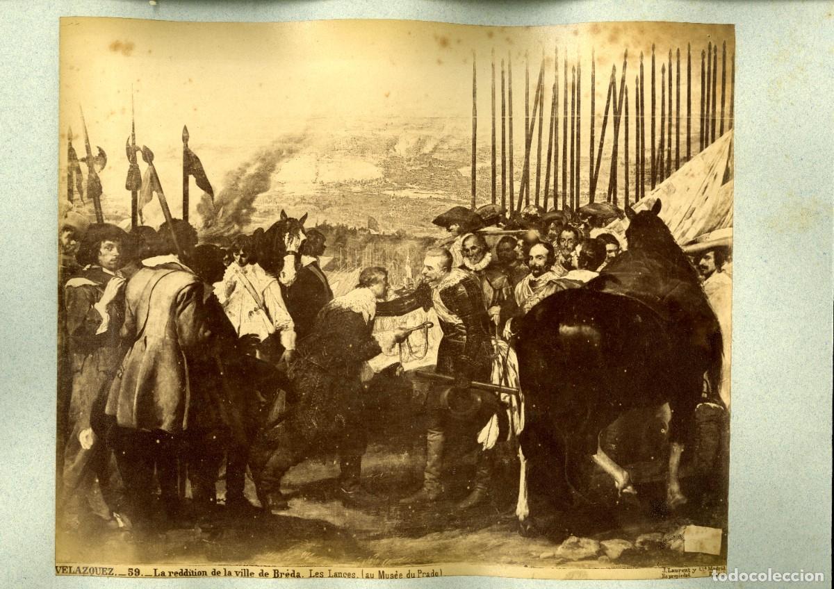Fotograf&iacute;a antigua: Vel&aacute;zquez. Laurent. Las lanzas y las Meninas. Lote de dos fotos