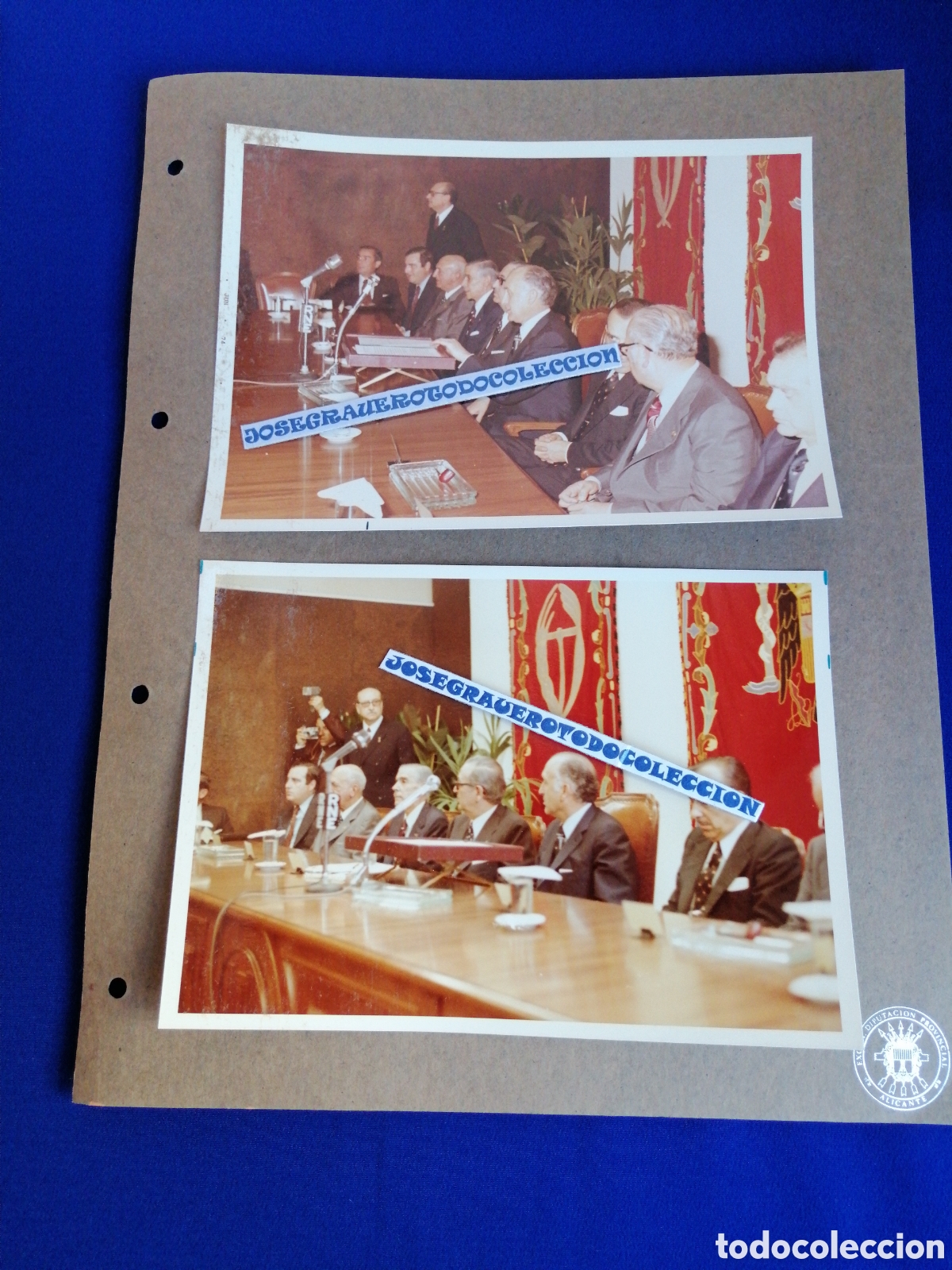 Fotografia antica: ALICANTE(CASA DEL MAR) MINISTRO TRABAJO LINICIO DE LA FUENTE 1974 SINDICATO &Eacute;POCA FRANQUISTA