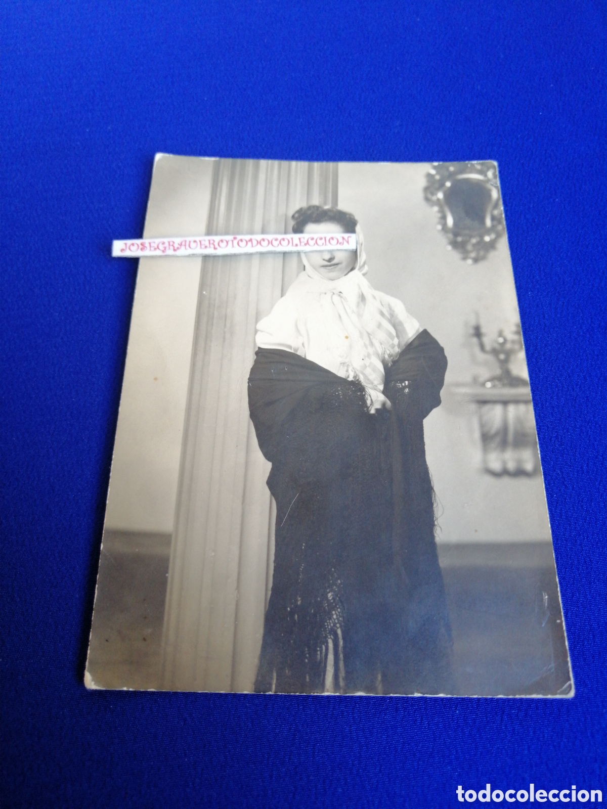 Fotografia antica: MODELO POSANDO A&Ntilde;O 1954 FOTOGRAF&Iacute;A ANTIGUA CON SELLO FOTOGRAFICO