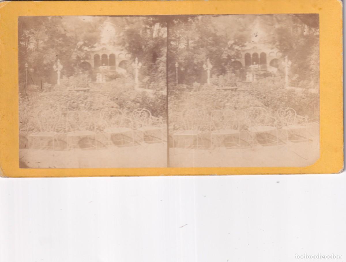 Antique Photography: Estereosc&oacute;pica alb&uacute;mina. Ch&acirc;teau des Fleurs - Paris Champs Elys&eacute;es