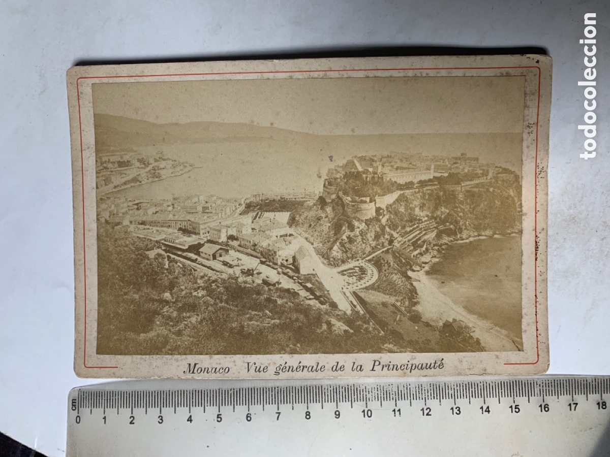 Antique Photography: FOTO ALBUMINA. MONACO. VISTA GENERAL DEL PRINCIPADO. JH. VIALE, FOT&Oacute;GRAFO. NICE.