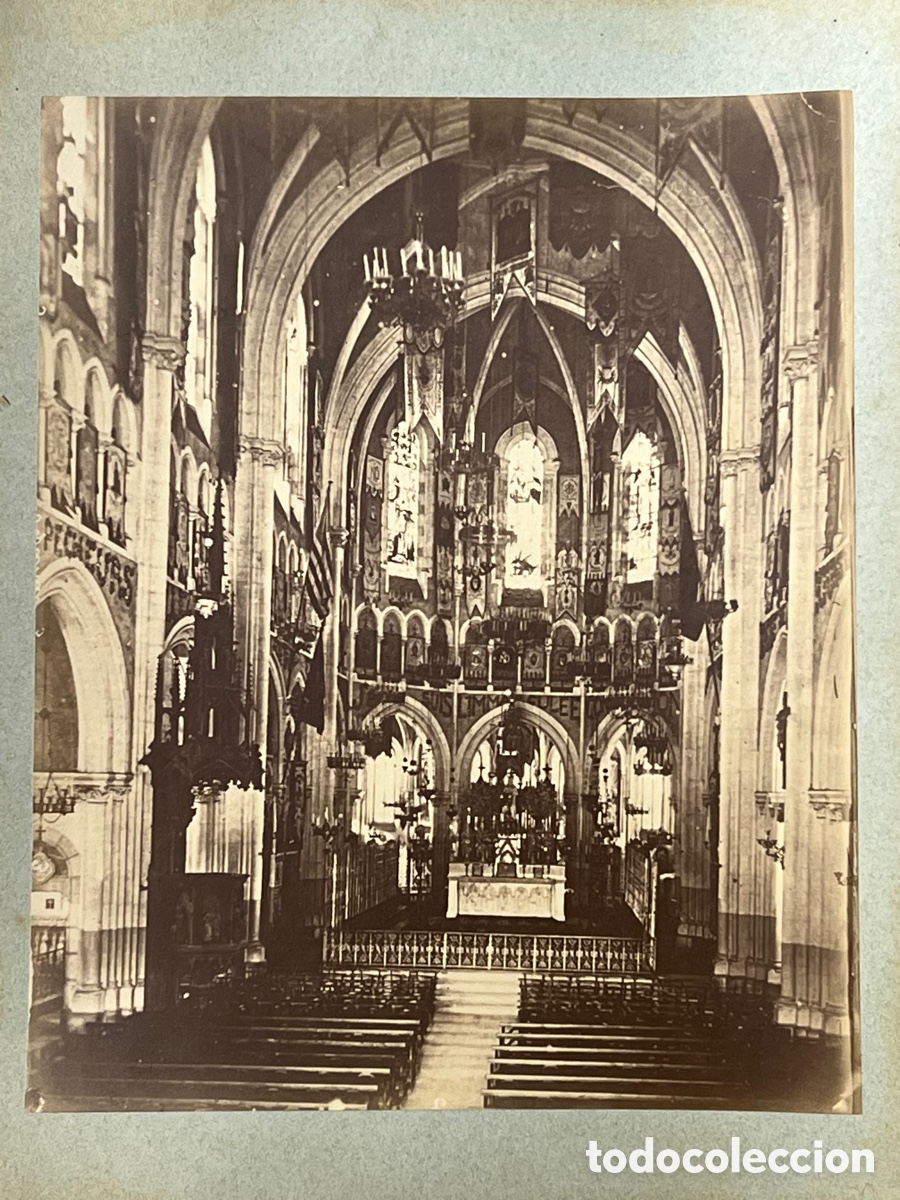 Antique Photography: BASILICA CATEDRAL DE LOURDES. Interior Altar Capilla&hellip; Fotograf&iacute;a antigua Albumina (h.1900?)