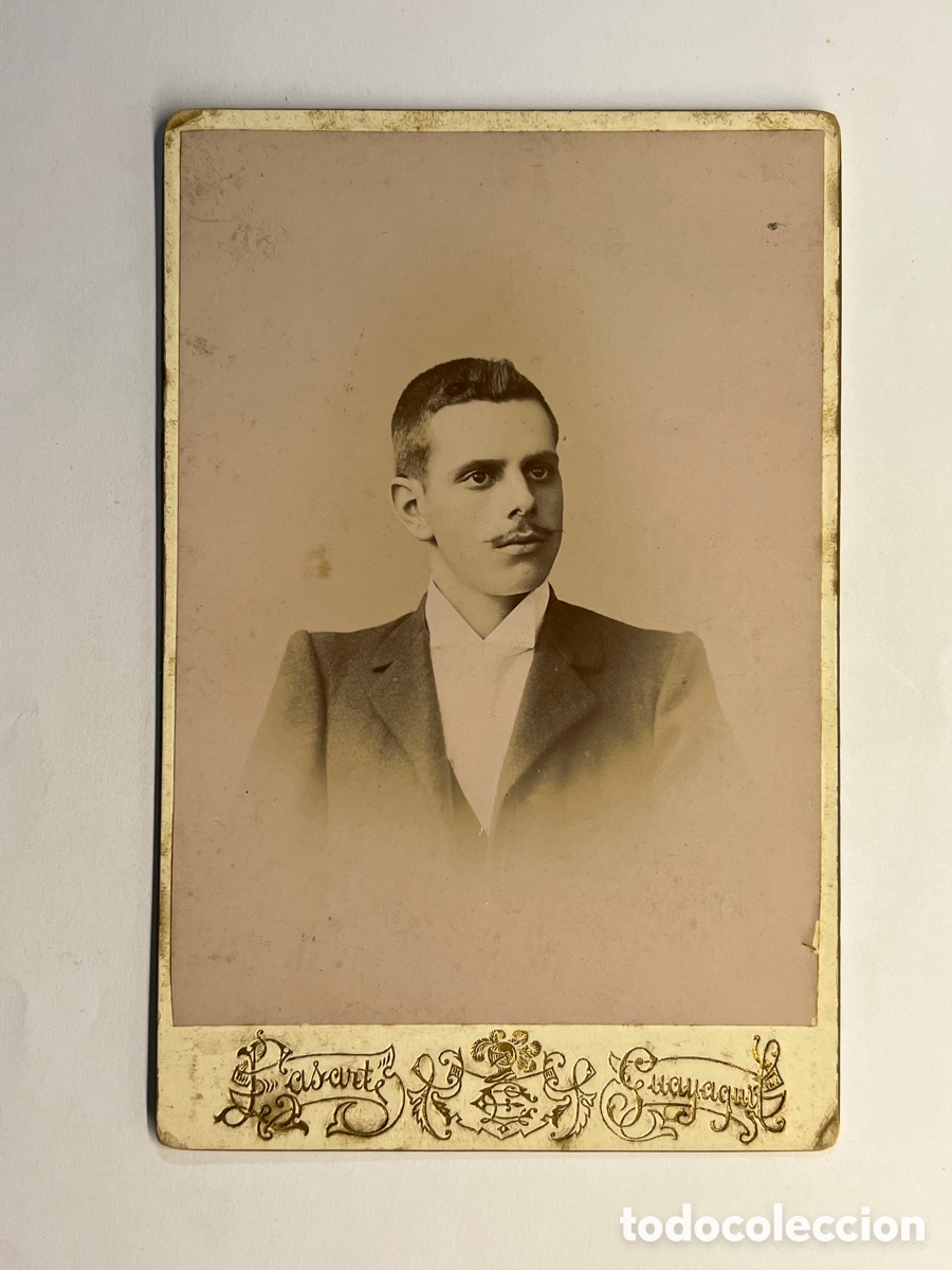 Fotograf&iacute;a antigua: GUAYAQUIL Ecuador. Fotograf&iacute;a Ramon Roger. Retrato Gabinete E. Ascarte, fotografo (fin siglo XIX)