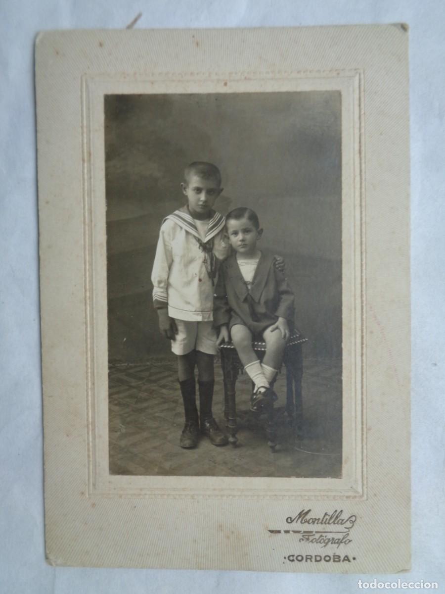 Antique Photography: PRECIOSA FOTO DE ESTUDIO DE NI&Ntilde;OS, HERMANOS. DE MONTILLA , CORDOBA . FINES DEL XIX O PP. DEL XX