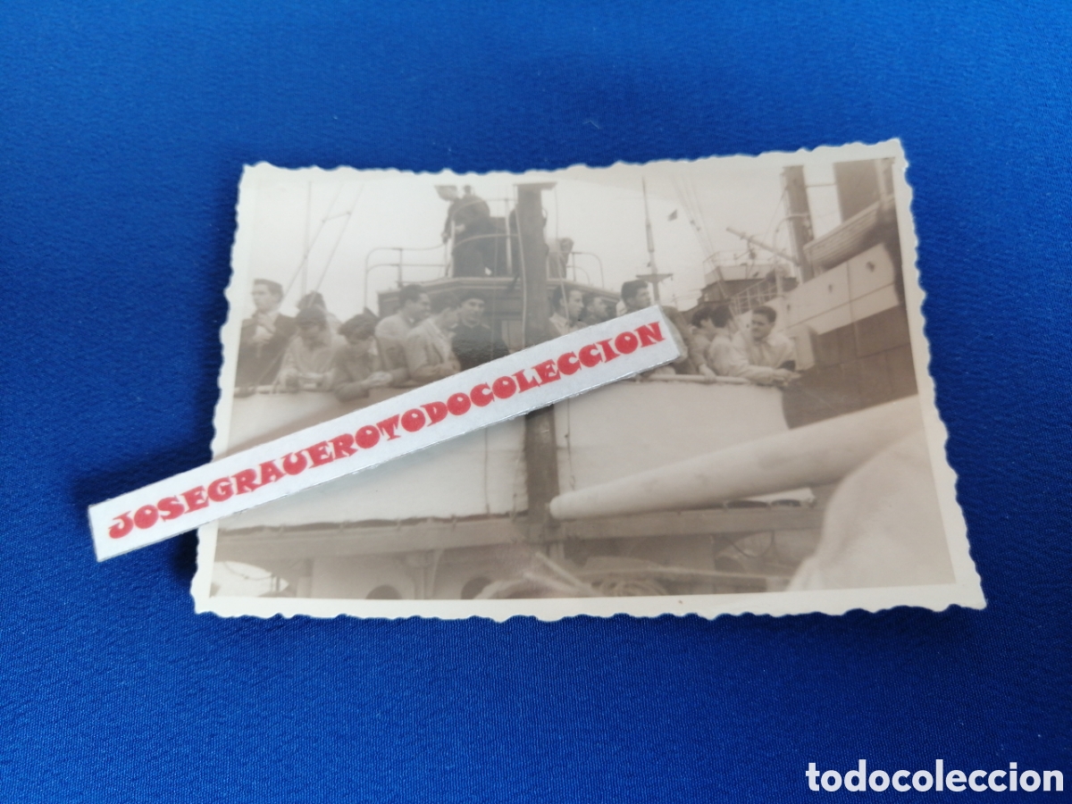 Fotograf&iacute;a antigua: BARCO INMIGRANTES ESPA&Ntilde;OLES FOTOGRAF&Iacute;A ANTIGUA