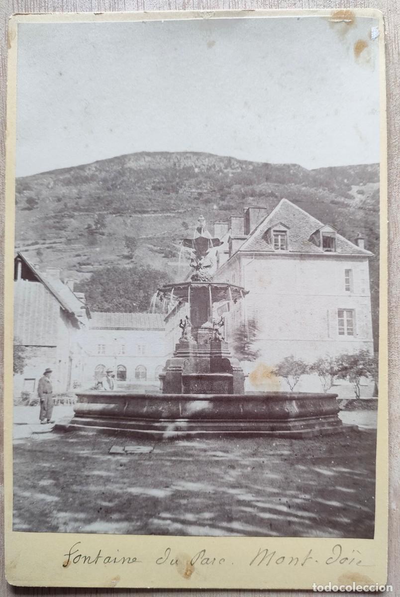 Antique Photography: FRANCIA D AUVERGNE FONTAINE DU PARC MONT DORE TAMA&Ntilde;O 10.5 X 16 CM.