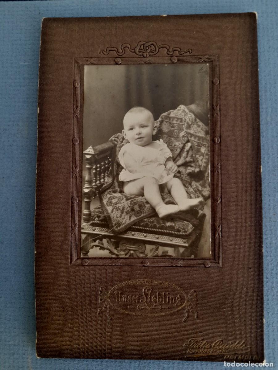 Fotografia antiga: foto alemana de bebe, principios XX aprox, unser Liebling, fritz quidde, hofphotograph, detmold