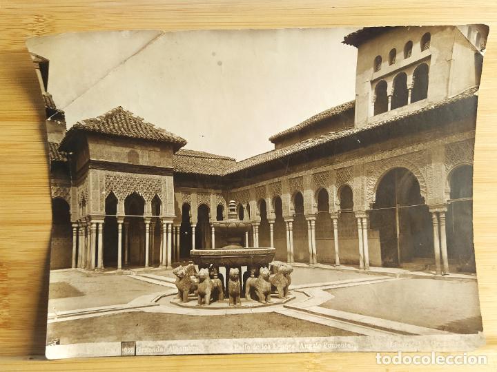 Fotograf&iacute;a antigua: GRANADA-ALHAMBRA-PATIO DE LOS LEONES-FOTO LINARES-FOTOGRAFIA ALBUMINA ANTIGUA-VER FOTOS-(K-11.557)