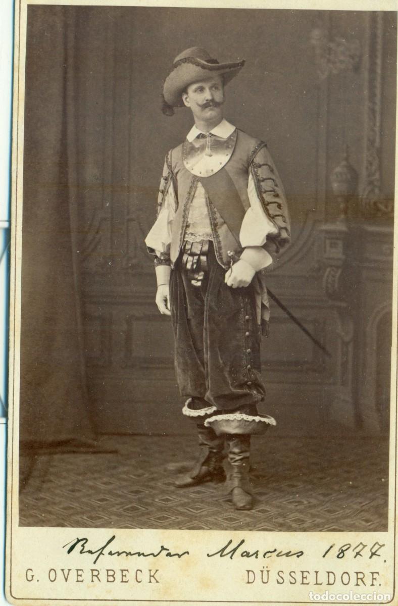Antique Photography: 1877. DUSSELDORF. ALEMANIA. DISFRAZ DE MOSQUETERO PARA CARNAVAL. GRAN TAMA&Ntilde;O.