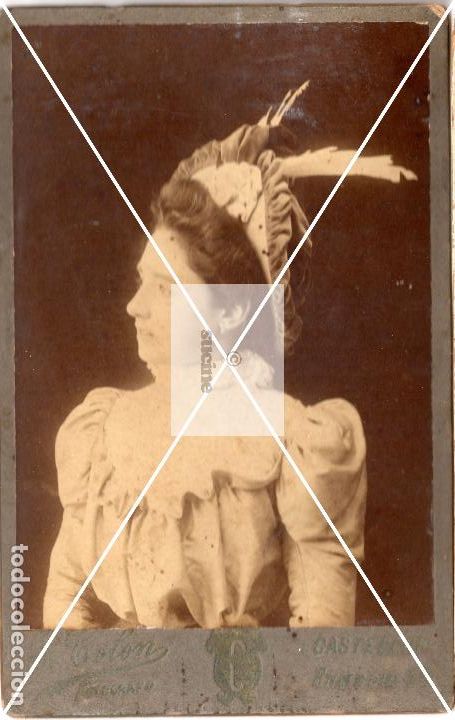 Fotograf&iacute;a antigua: FOTOGRAFIA DE ESTUDIO DE SE&Ntilde;ORA FOTOGRAFO G. COLON CASTELLON ALBUMINA TAMA&Ntilde;O 10X16