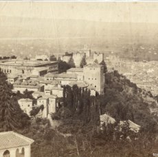 Fotografía antigua: 1870'S FOTOGRAFÍA ALBÚMINA ALHAMBRA GRANADA INÉDITA 24X16CM PROCEDENTE DE FRANCIA
