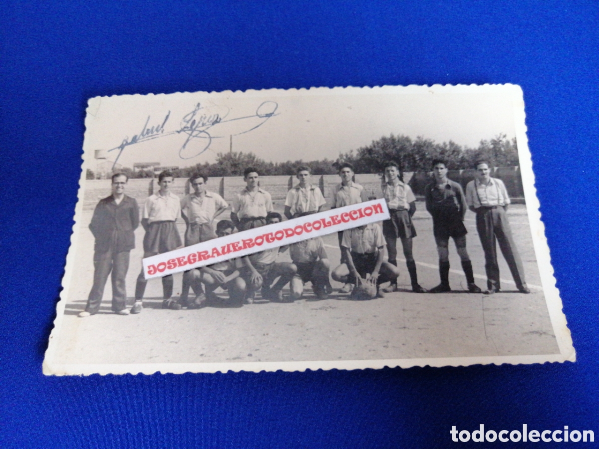 Alte Fotografie: F&Uacute;TBOLISTAS POSANDO FIRMADA FOTOGRAF&Iacute;A ANTIGUA