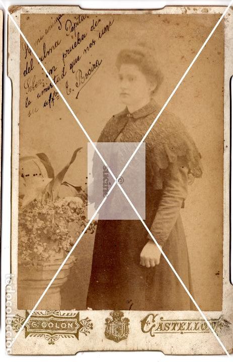 Fotograf&iacute;a antigua: FOTOGRAFIA DE ESTUDIO DE SE&Ntilde;ORA DEDIVADA 10X16