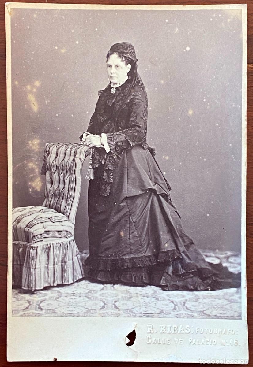 Antique Photography: FOTOGRAFIA ALBUMINA SIGLO XIX DE DAMA, FOTOGRAFIA DE R. RIBAS, MIDE 15,8 X 10 CMS.