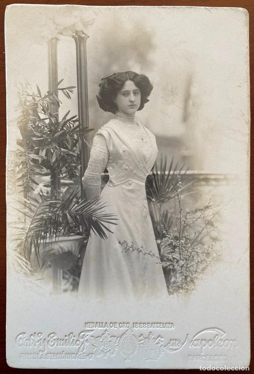 Fotografia antiga: FOTOGRAFIA ALBUMINA DE DAMA SIGLO XIX, FOTOGRAFIA NAPOLEON MIDE 16,3 X 11 CMS.