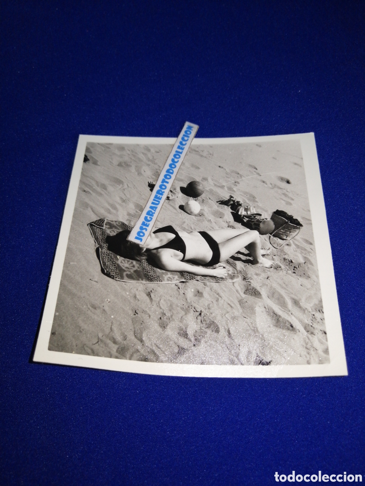 Photographie ancienne: PLAYA MODELO EN BIKINI FOTOGRAF&Iacute;A ANTIGUA