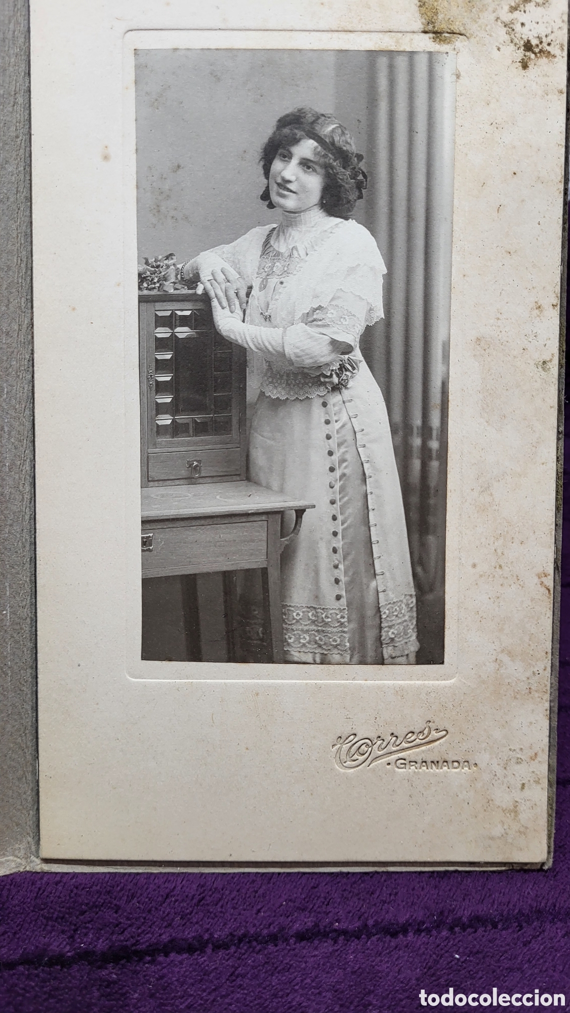 Fotografia antica: Fotograf&iacute;a antigua alb&uacute;mina retrato de una Se&ntilde;ora