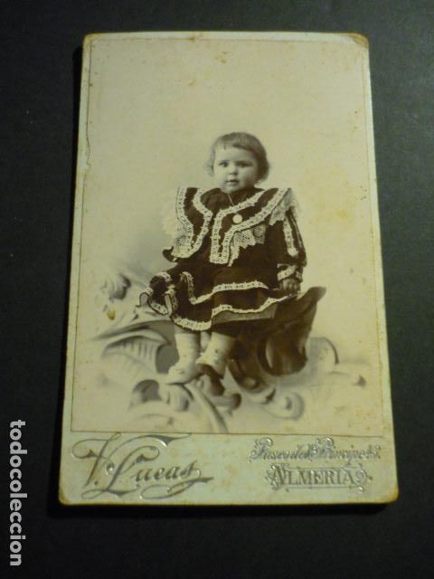 Fotografia antica: ALMERIA VICTORIANO LUCAS FOTOGRAFO RETRATO DE NI&Ntilde;O 8 X 12,5 CMTS