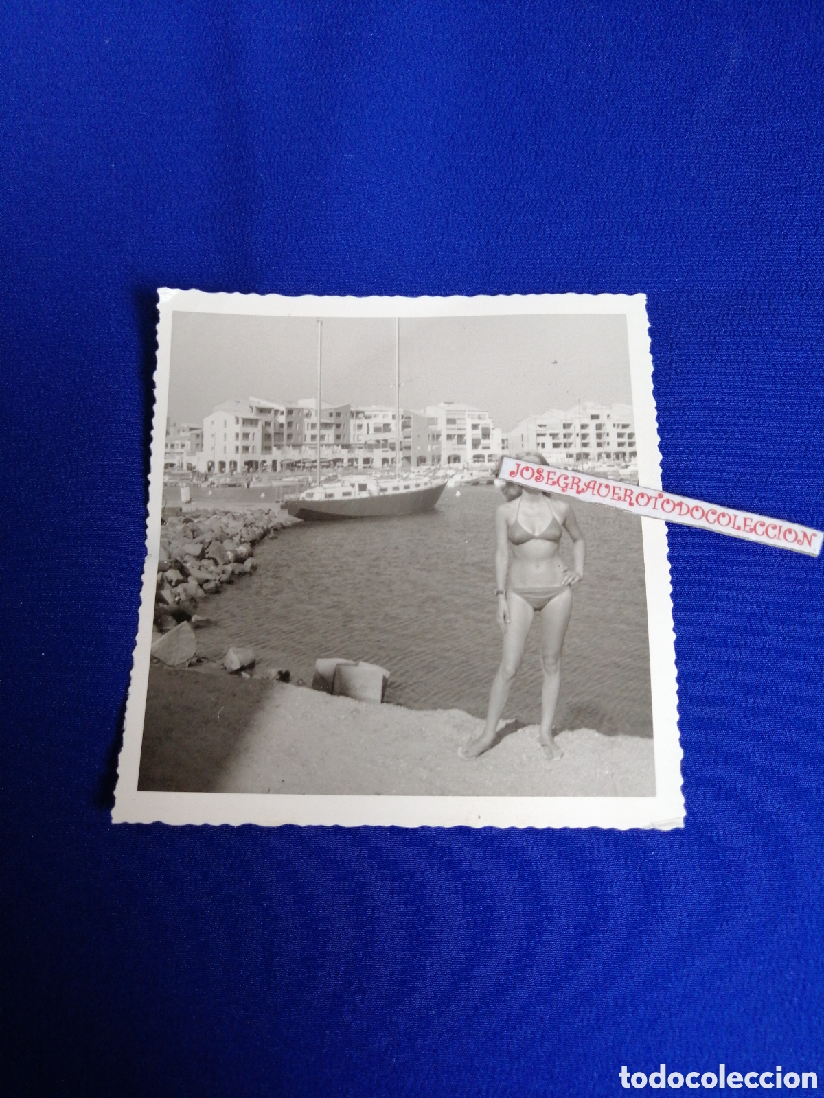 Photographie ancienne: CAP D'ANGE (FRANCIA) 1972 MODELO EN BIKINI FOTOGRAF&Iacute;A ANTIGUA