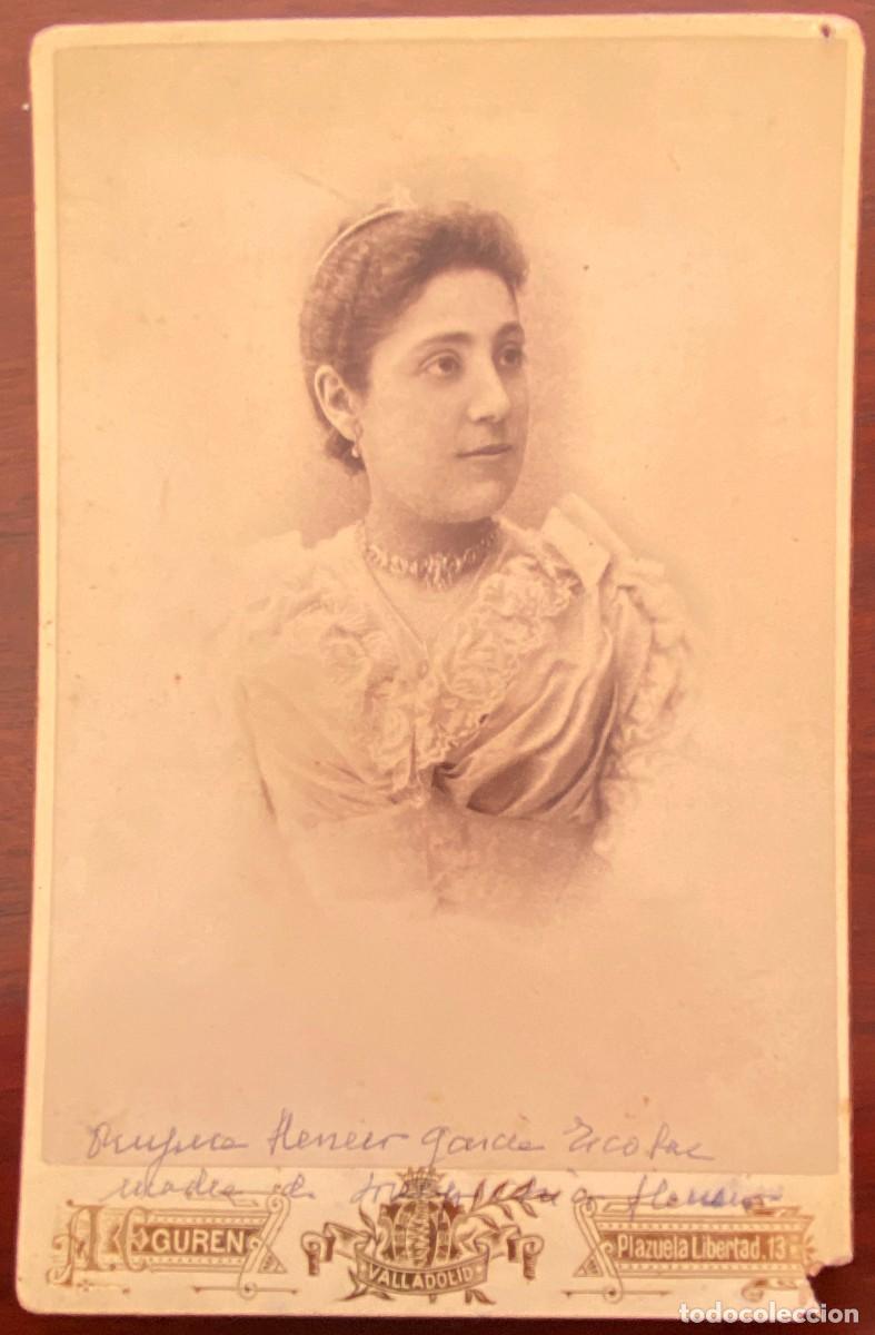 Antique Photography: ANTIGUA FOTOGRAFIA DE DAMA, FOTO A. EGUREN DE VALLADOLID, MIDE 16,5 X 10,7 CMS.