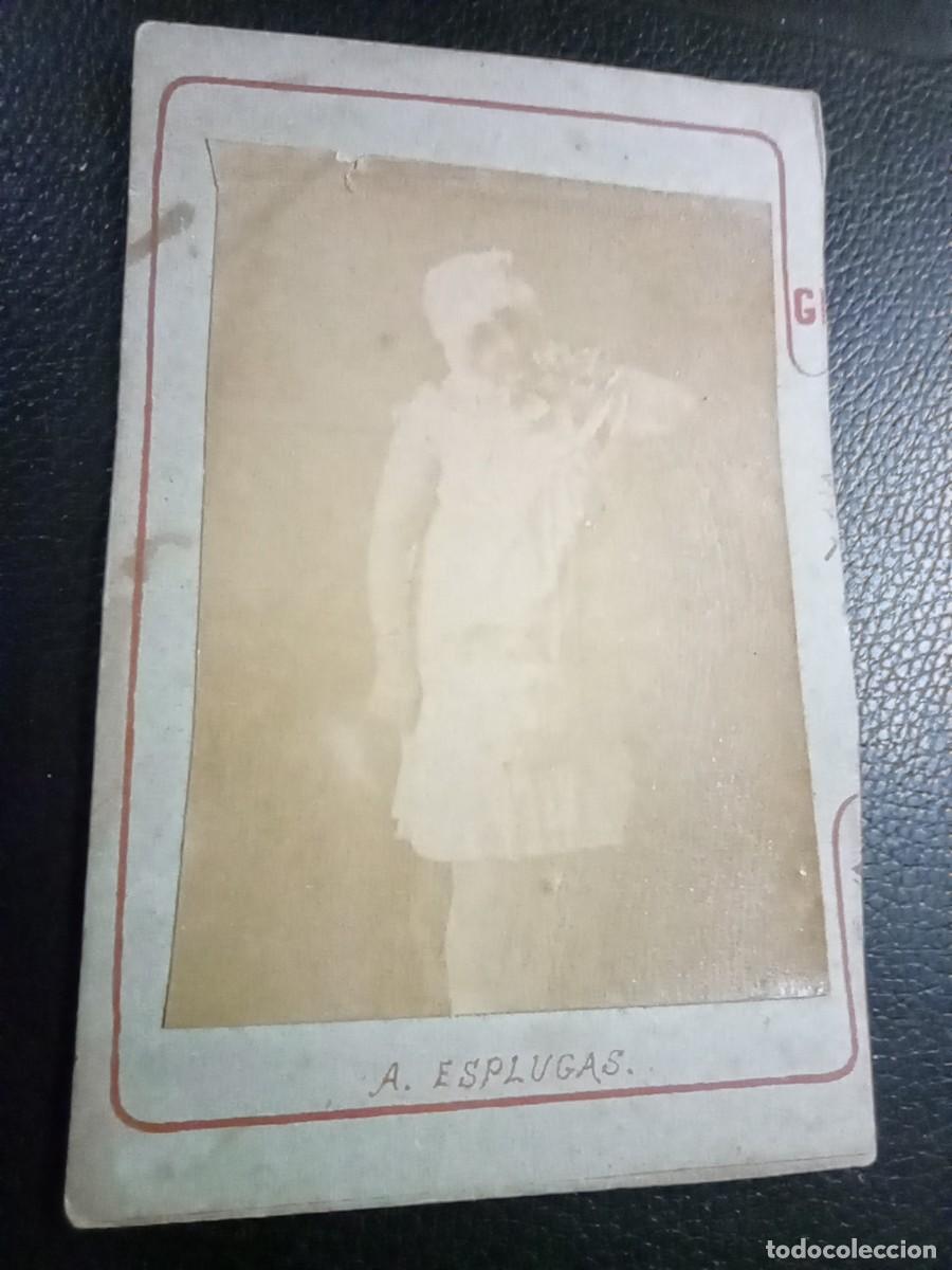 Fotografia antica: CART&Oacute;N IMPRESO A. ESPLUGAS. FOTOGRAF&Iacute;A BARNIZADA MONTADA ENCIMA. CUPLETISTA, ARTISTA. VER FOTOS ++