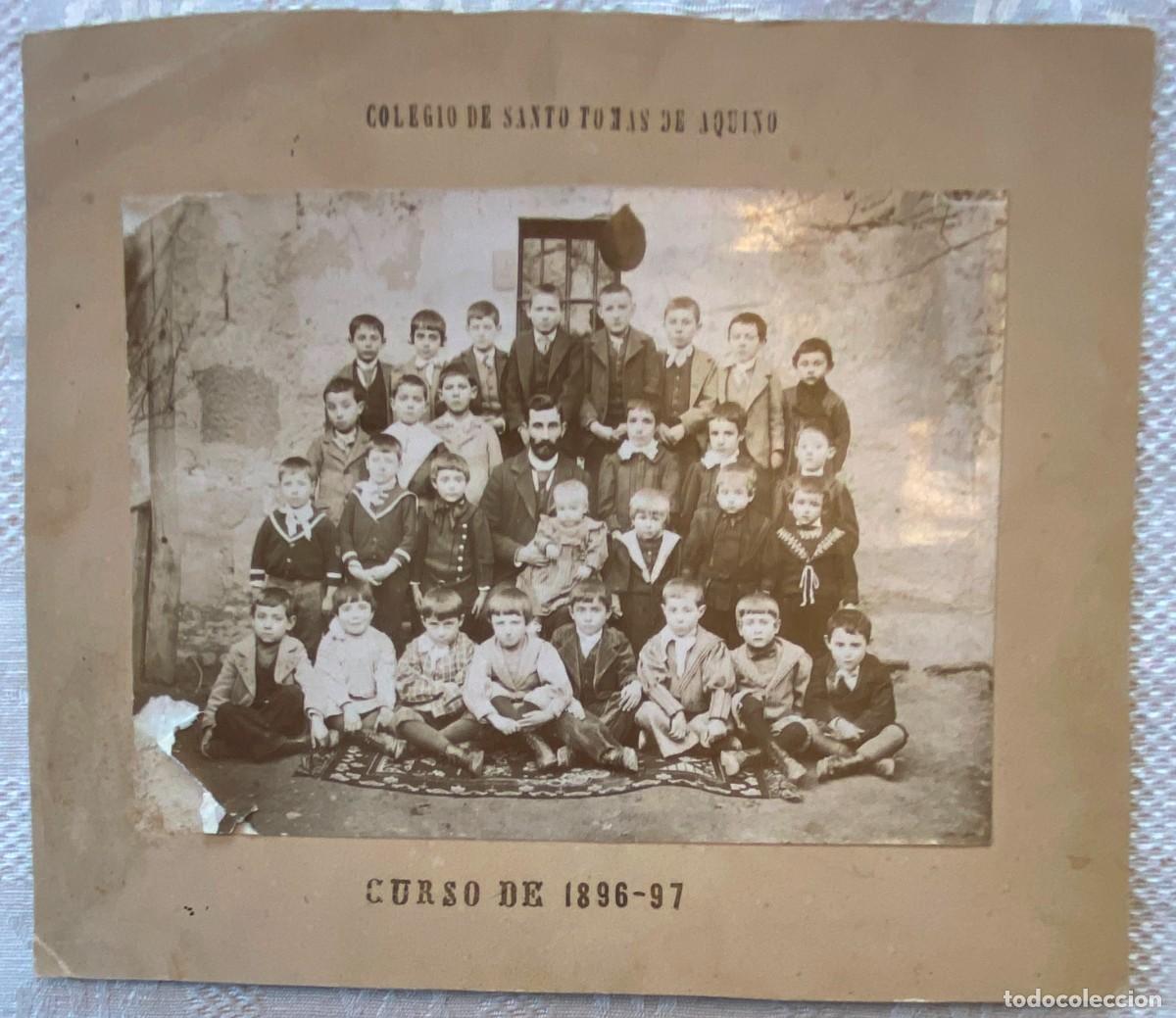 Antique Photography: FOTOGRAFIA ALBUMINA DE EL COLEGIO DE SANTO TOMAS DE AQUINO, CURSO DE 1896 - 97, MIDE 22 X 19 CMS. EX