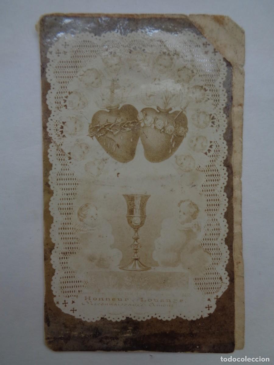 Fotograf&iacute;a antigua: PEQUE&Ntilde;A ALBUMINA DEL SIGLO XIX DE UNA ESTAMPA DEL SAGRADO CORAZON