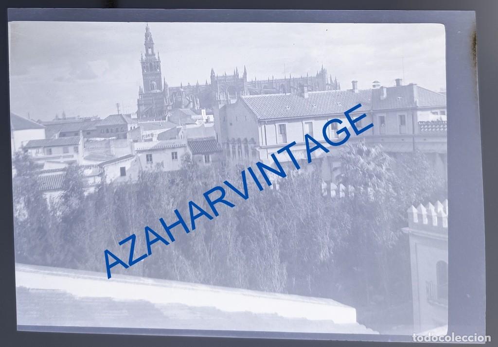 Fotograf&iacute;a antigua: ANTIQUISIMO CLICHE ORIGINAL,CELULOIDE, SEVILLA, VISTA DE LA GIRALDA, 88X60MM