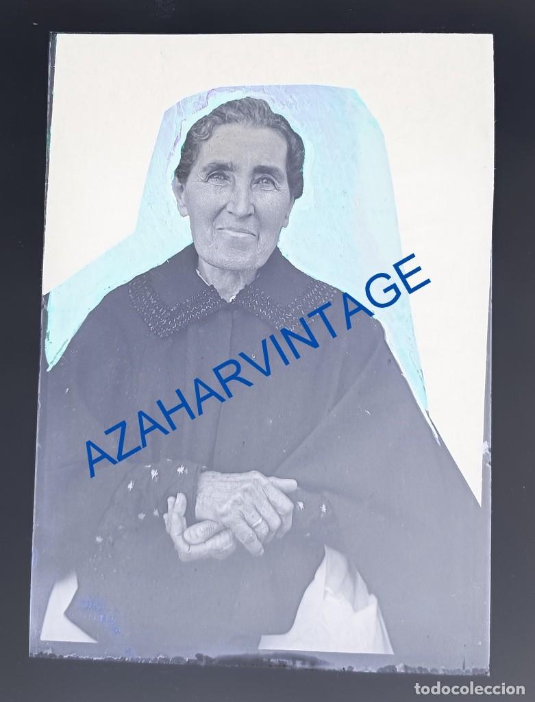 Fotografia antica: ANTIQUISIMO CLICHE ORIGINAL,CRISTAL, RETRATO DE UNA DAMA, 90X65MM