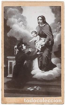 Fotograf&iacute;a antigua: FOTO ESTAMPA SAN ANTONIO DE PADUA, LA VIRGEN Y EL NI&Ntilde;O JESUS SOBRE 1920 - ALBUMINA-3978