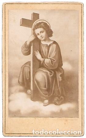 Fotograf&iacute;a antigua: FOTO ESTAMPA NI&Ntilde;O JESUS SOBRE 1890 - ALBUMINA-3982