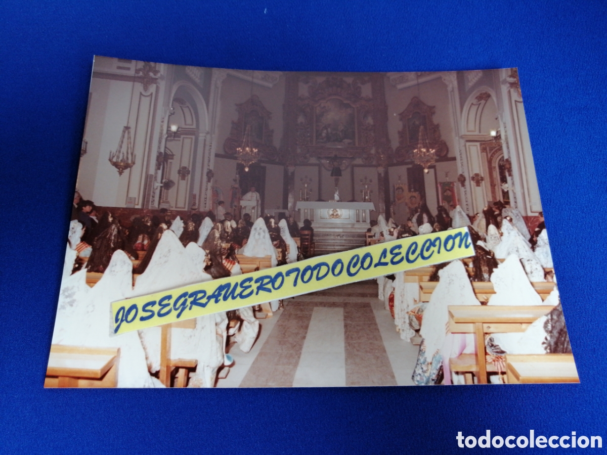 Fotografia antica: FALLAS ALDAYA A&Ntilde;OS 80 MISA IGLESIA FOTOGRAF&Iacute;A
