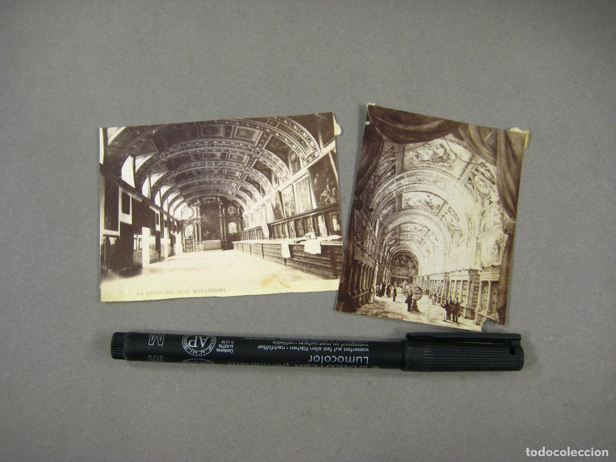 Fotograf&iacute;a antigua: PAREJA DE FOTOGRAF&Iacute;AS ALB&Uacute;MINA DEL REAL MONASTERIO DE SAN LORENZO DEL ESCORIAL. A. MORA Y C. HUERTA