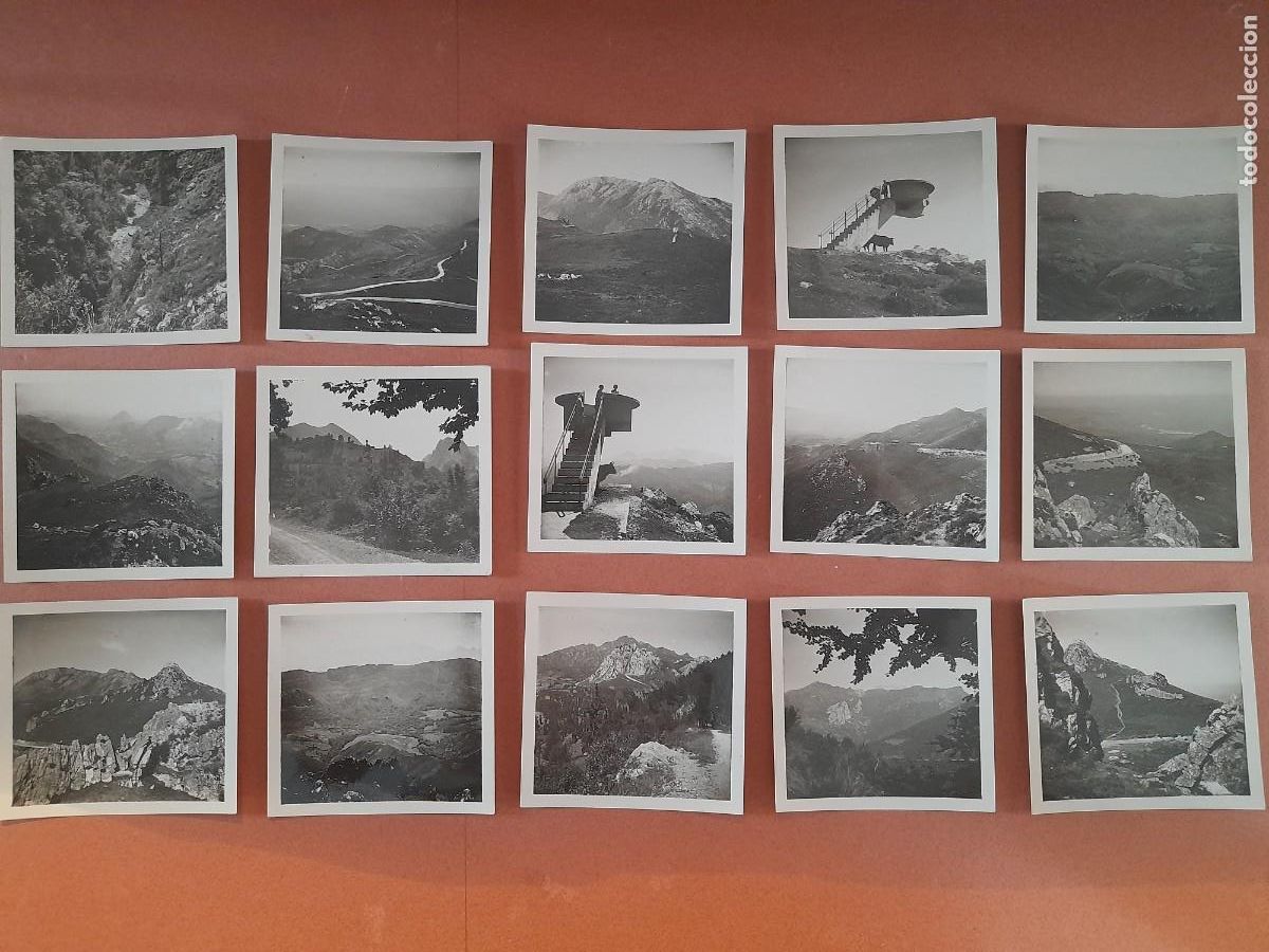 Fotografia antiga: lote 15 fotos antiguos, el fito, asturias, archivo iberico de arte (6x6cm aprox)