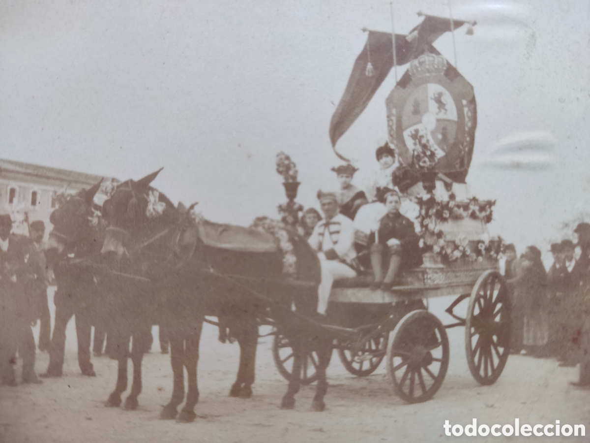Fotografia antica: FOTOGRAF&Iacute;A ALB&Uacute;MINA CARROZA ENGALANADA CARNAVAL ROMER&Iacute;A ESPA&Ntilde;A C. 1920