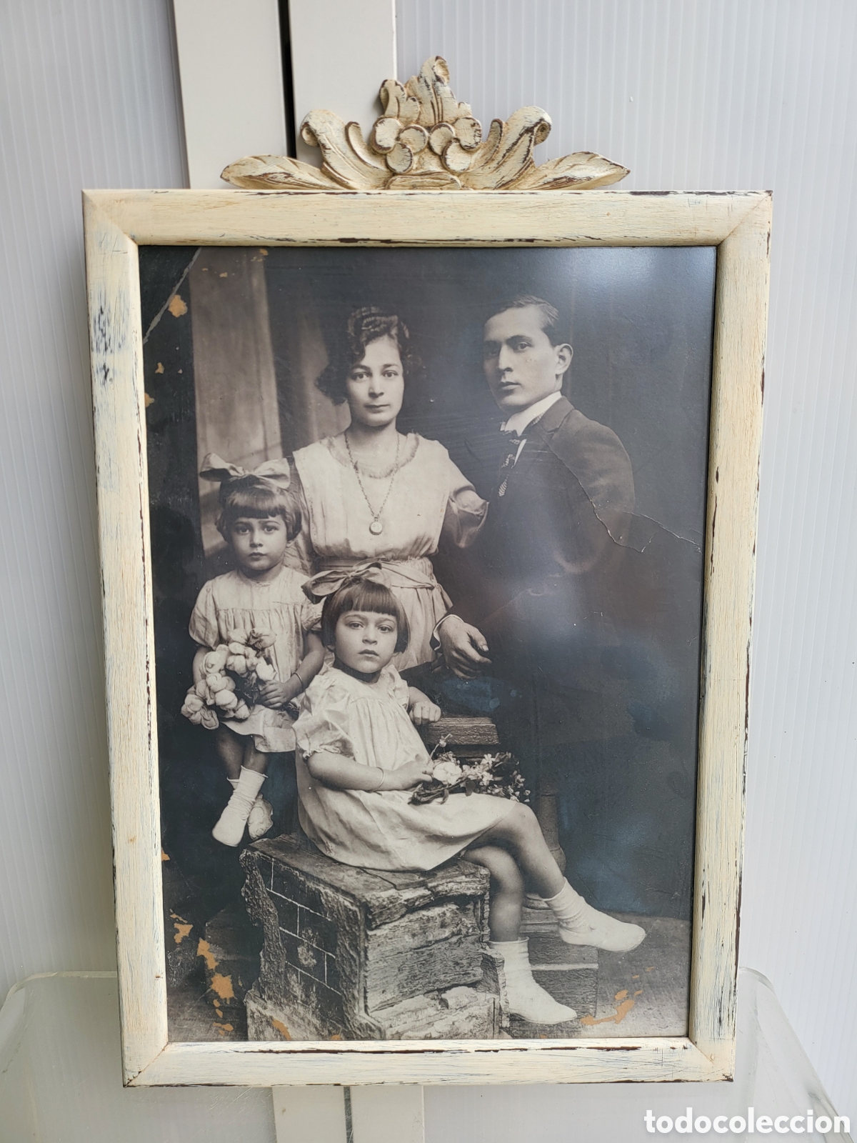 Antique Photography: BONITA FOTOGRAFIA ANTIGUA, RETRATO DE FAMILIA, GRANDE, ENMARCADA CON PATINA VINTAGE