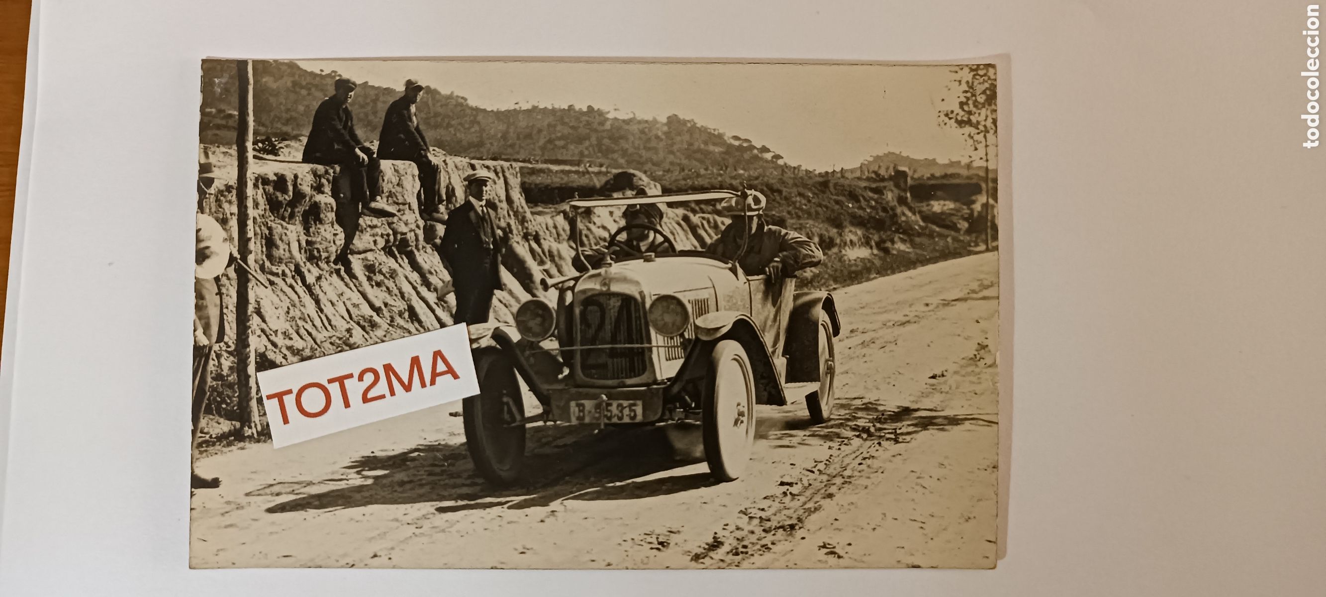 Fotograf&iacute;a antigua: Antigua fotograf&iacute;a postal, carreras de coches. Posiblemente Citroen a&ntilde;os 20 - 40