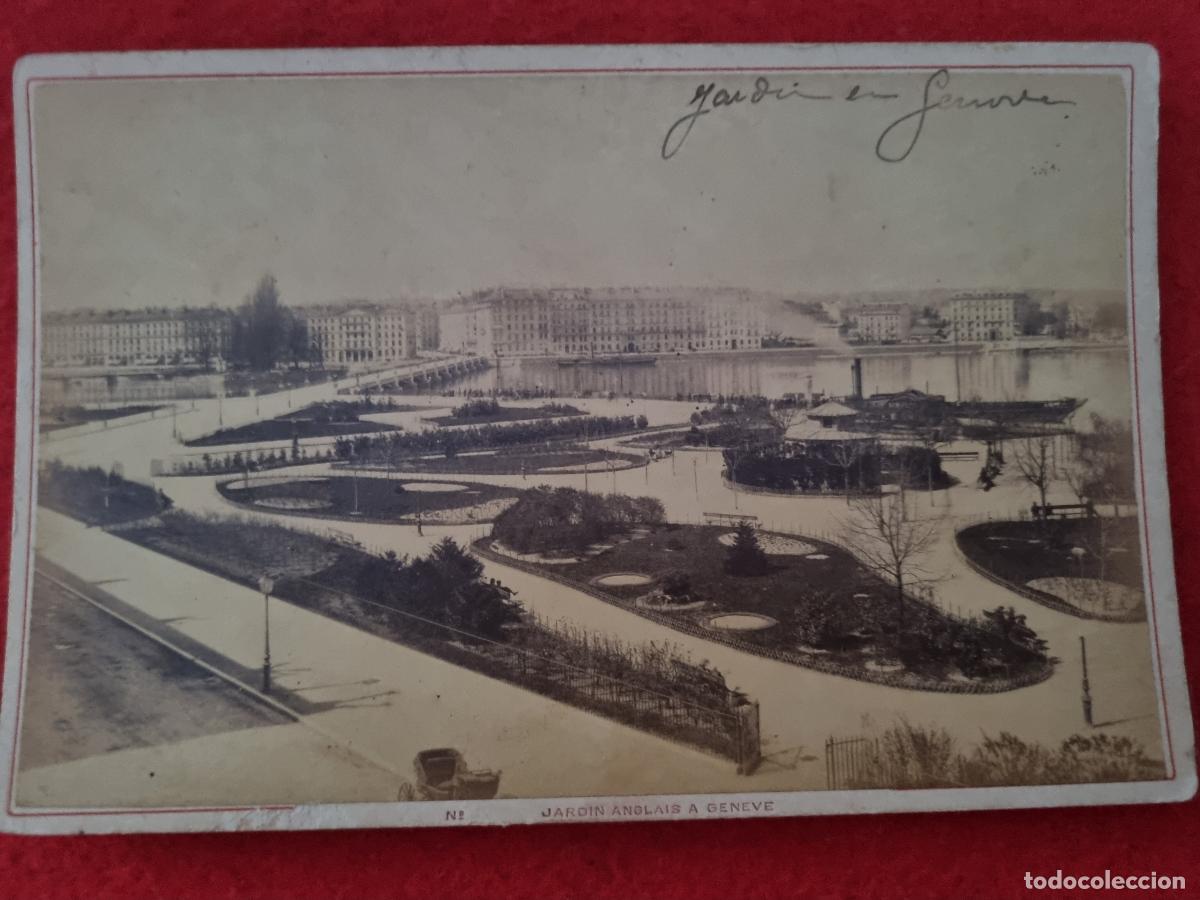 Antique Photography: FOTOGRAFIA ALBUMINA SUIZA GENEVE GENOVA PARQUE ANGLAIS 10,50 X 16,50 CM ORIGINAL FRC 12