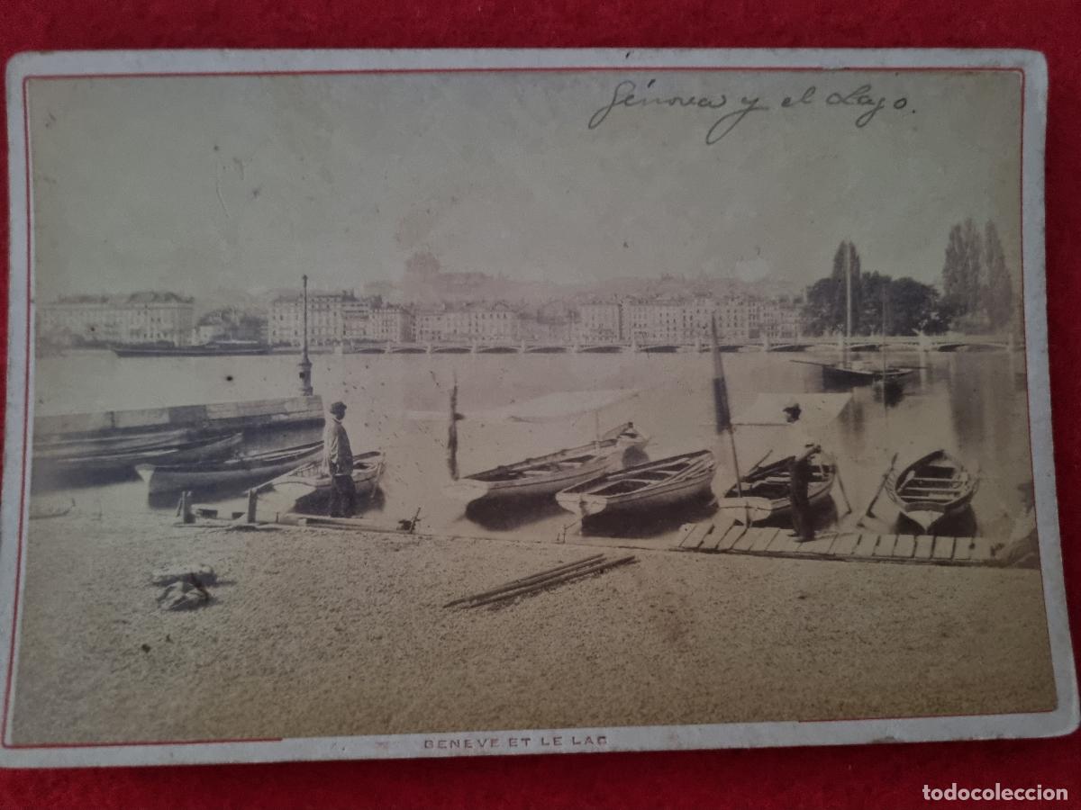 Fotografia antica: FOTOGRAFIA ALBUMINA SUIZA GENEVE GENOVA EL LAGO LAC 10,50 X 16,50 CM ORIGINAL FRC 16