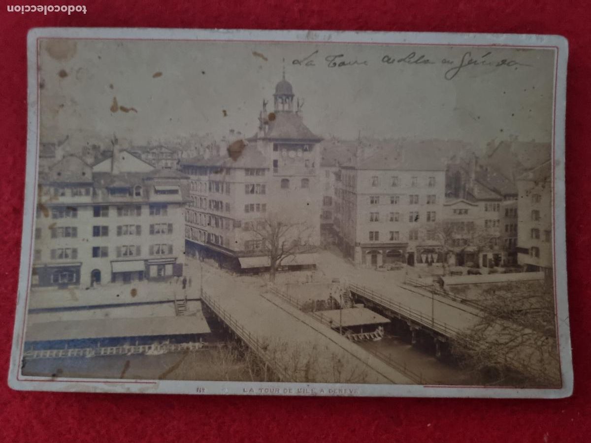 Fotografia antica: FOTOGRAFIA ALBUMINA SUIZA GENEVE GENOVA LA TOUR DE VILE 10,50 X 16,50 CM ORIGINAL FRC 34