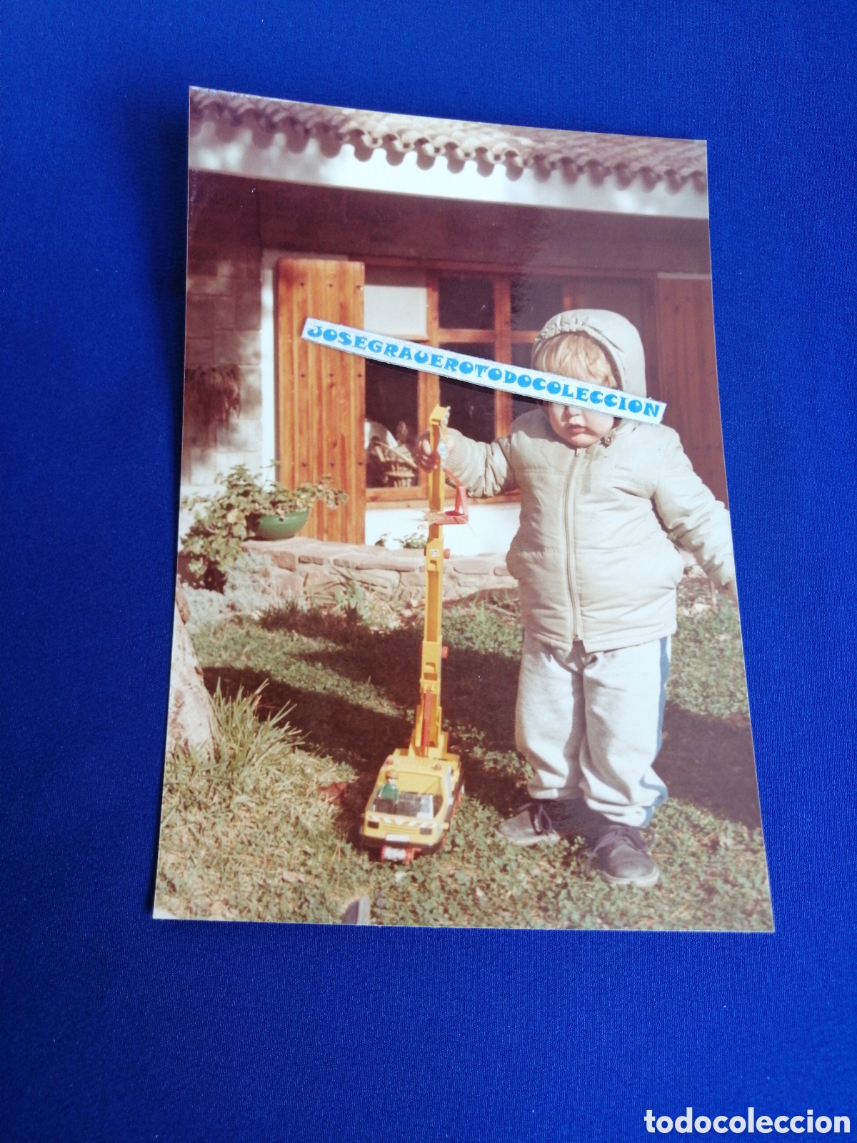 Alte Fotografie: NI&Ntilde;O JUGUETE GR&Uacute;A PLAY M&Oacute;VIL FOTOGRAF&Iacute;A ANTIGUA