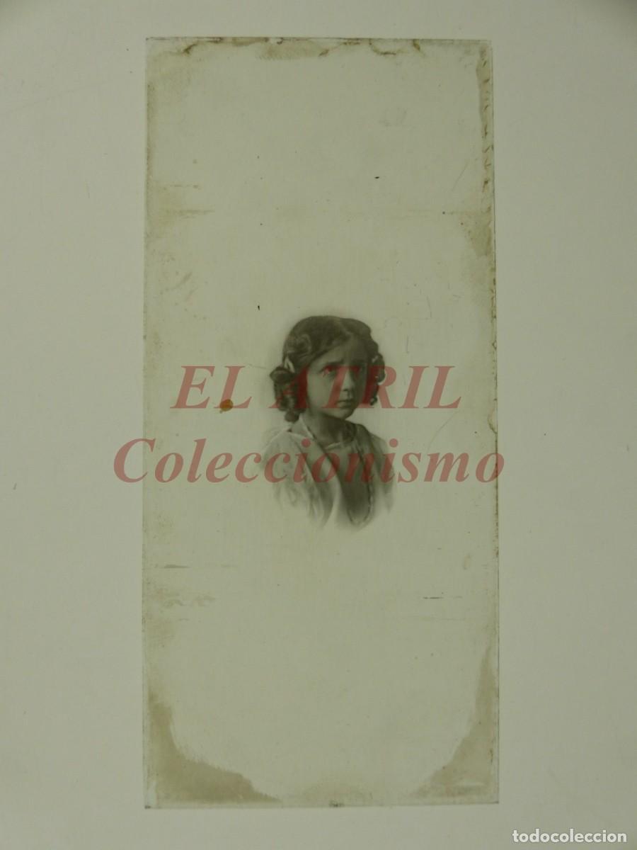 Antique Photography: RETRATO CHICA JOVEN - PLACA POSITIVO EN CRISTAL, PRINC. SIGLO XX