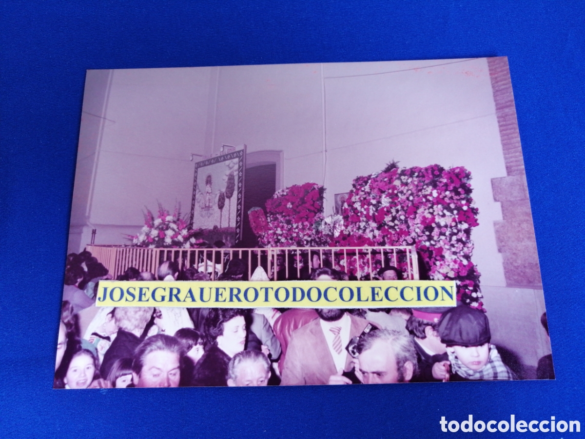Alte Fotografie: FALLA COLONIA (ALDAYA) 1984 OFRENDA VIRGEN FALLAS