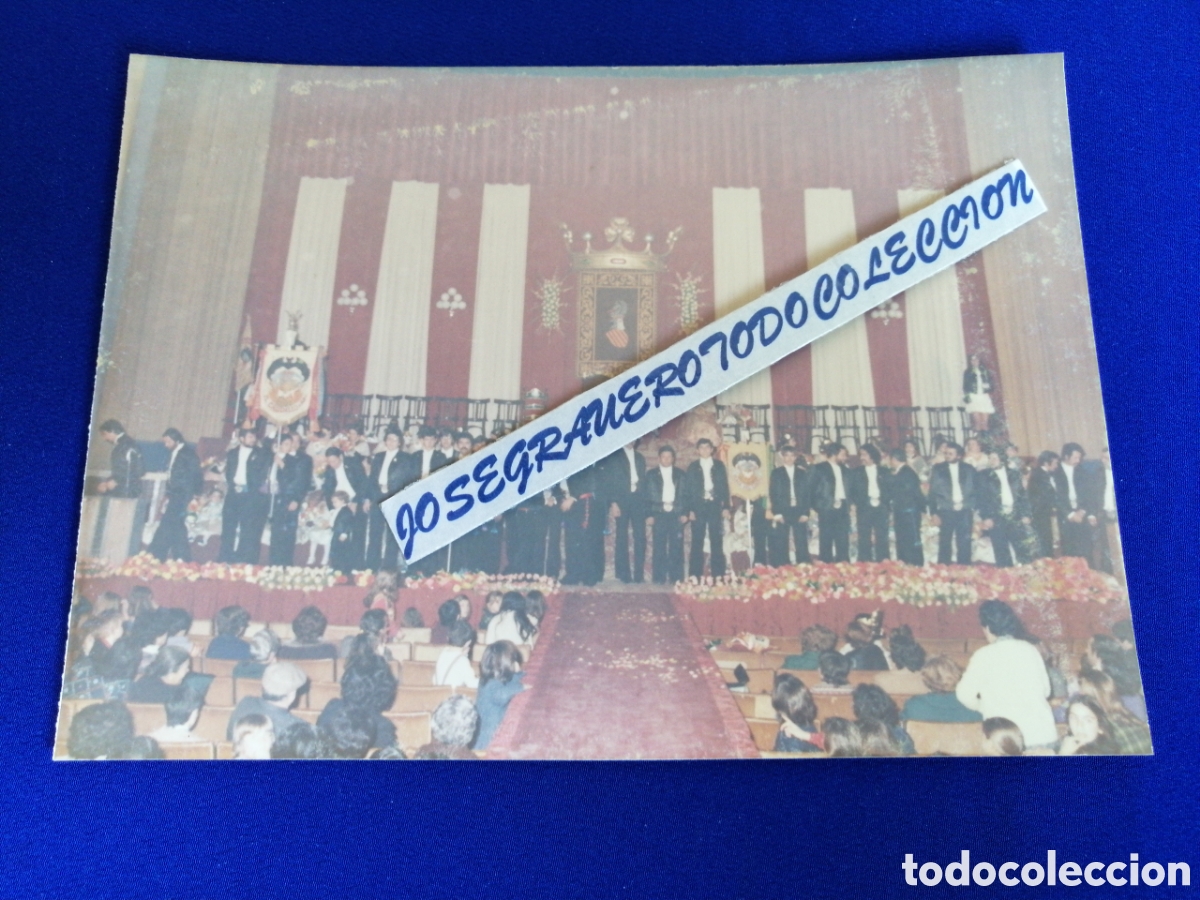 Alte Fotografie: FALLA PLAZA DEL CAUDILLO (ALDAYA) A&Ntilde;O 1977 PRESENTACI&Oacute;N MAYORETS FOTOGRAF&Iacute;A ANTIGUA