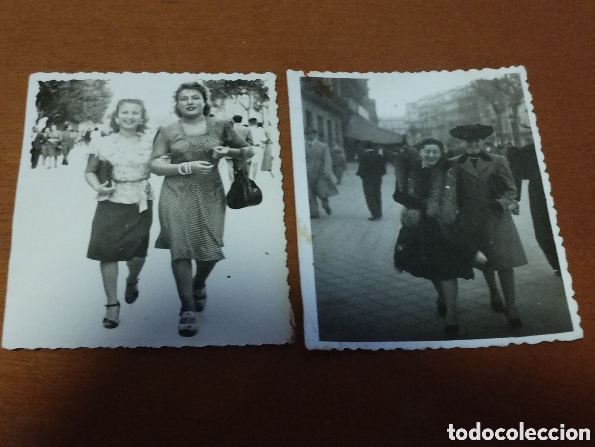 Fotografia antiga: Dos fotograf&iacute;as de amigas, una de 1943 y otra de 1947